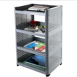 Kavid Polyvinyl Chloride Book Storage Display Rack Shelf Cabinet Unit Organizer for Living Room, Bed Room, Study Room, Multi Color (Study Rack - Grey)-image-18