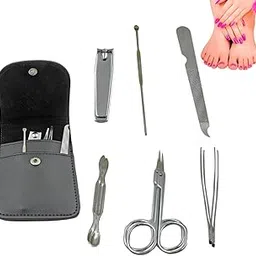 Sovely 6 in-1 Manicure Kit, Pedicure tools for feet, Nail Clipper, Manicure Pedicure kit for women and Men, Perfect Gifts for Women and Men Pedicure Kits, Nail Care Kit Clippers, Scissors with Case Pouch image 1