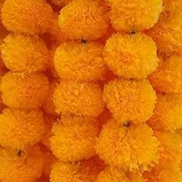 DECORATION CRAFT Artificial Marigold Flower Garlands 5 Feet Long (Light Orange, 5)-picture-27