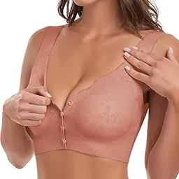 Fashiol Women's Front Open Maternity Feeding Bra - Lightly Padded, Full Coverage, Cotton Blend, Fancy Nursing Bras for Soft Comfort-picture-22