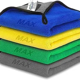 MAX Microfiber Cloth for Car Cleaning (600 GSM, Pack of 4, 40x40 cm, Multi-Colour) Double Sided, High Density, Thick Plush Towel for Car Detailing, Cleaning, Washing and Polishing-picture-20