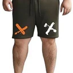 Men's Shorts, 100% Cotton Lightweight & Comfortable Regular Fit with 1 Zipper Pocket for Gym, Running, Cycling and Plus Size Shorts, Size - 3XL to 9XL-image-81