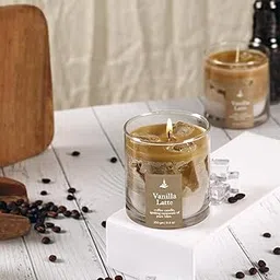 Parkash Candles Latte Coffee Scented Candle, Iced Coffee Scented Candle with Paraffin and Gel Wax Ice Cubes - Chocolate and Vanilla (Vanilla Latte)-picture-27
