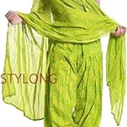 homry JAIPURI Women's Loose Fit Cotton Casual Style Salwar With Dupatta (Rrmixall_Flower Green_Free Size)-picture-31
