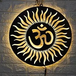 Wall Mitra OM l Décor 3D Wall Art with Led Backlight Wall Hanging Decor for Living Room Bedroom,Office| om Wall Decor with LED Light (Warm White)18x18-picture-45