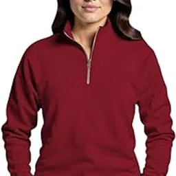 Quarter-Zip Pullover Sweatshirt, Classic Casual Style, Available in Lavender, Black, Burgundy, Long Sleeve-picture-32