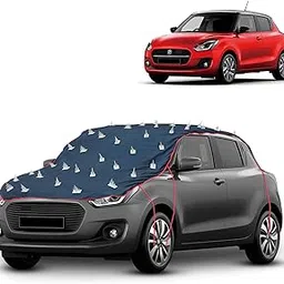 AYSHU Water-Resistant Spike Car Cover for Maruti Swift VXI - Protects from Dogs, Monkeys, Dust, Sunlight & UV - Full Roof Universal Fit - Blue-picture-57