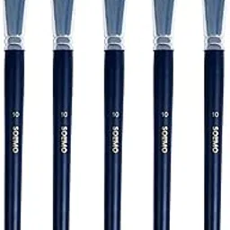 Amazon Brand - Solimo Size 10 Flat Synthetic Paintbrush Value Pack (5pc) for Watercolor & Acrylic Painting - Professional Artist Quality-image-41