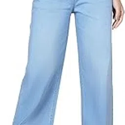 puella Light Blue High Waist Straight Fit Jeans for Women & Girls Stylish Look-picture-45