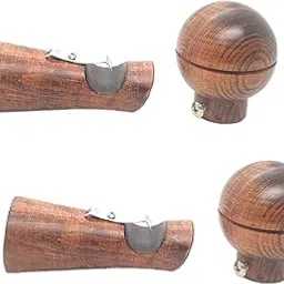 Full Wood Curtain Finials for Any 1 inch Curtain Rod/Pipe for Doors and Windows, Screws & Wallplugs Included, Full Wooden Round Design, Single Rod Set (2 pcs Finial and 2 pcs Support)-picture-15