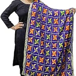 darshan lal & sons Women's Heavy Hand Work GOLDEN Phulkari Dupatta/Chiffon Dupatta For Women & Girls-picture-51