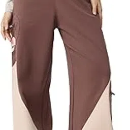 Baggy Joggers: Baddie Women and Girls Brown Solid Cotton Wide Leg Fit Flared Joggers-image-2