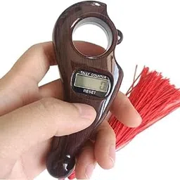 Digital LCD Tally Counter, Wooden Design with Tassel Holder, Brown-picture-32