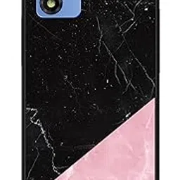 NDCOM for Moto E13 Back Cover - Premium Moto E 13 Back Cover with Enhanced Grip and Precise Cutouts - Compatible with Moto E13 Pink Black Marble Printed Metal Case-image-48