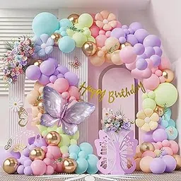 Special You Butterfly Theme Birthday Party Decorations with Pastel Balloons for Decoration, Foil Balloons for Decor, Butterfly Stickers for Wall Decoration, Birthday Decoration Kit for Girls-image-52