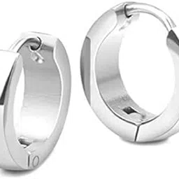 vien Minimalistic Men Earring Punk Stainless Steel Earrings Ring.-picture-20