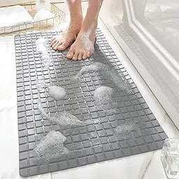 ISTARA Bath Mat - Large Non Slip Bathtub & Shower Mat - Extra Long Bathroom Mats for Tub Nonslip Anti Slip Bathmats with Suction Cups, Drain Holes, Foot Massage Scrubber for Kids & Adults(Grey)-picture-30