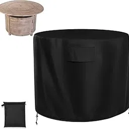 Fire Pit Cover with Air Vents and Handles Round, Cylinder 42 inch(Dia42''xH25'') Fire pits Table Covers Build-in Adjustable Drawstring, Heavy-duty and Weather-resistant Oxford Fabric, with Storage Bag-image-19