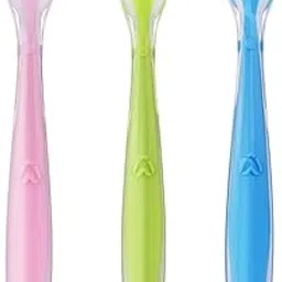 KIDS BASIC Baby Feeding Silicone Spoon |Toddler Feeding Spoons,100% BPA Free Baby Self Feeding Spoon (3, Pink,Blue,Green)-picture-10