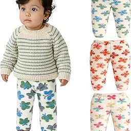 Kids Pyjama Baby Boys & Baby Girls Warm Fleece Pajama Pants | Pack of 3 Winter Wear Bottoms | Soft Fur Wool Pyjama with Cute Butterfly Print | Unisex Kids Nightwear & Loungewear-image-35