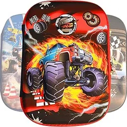 Mallexo Stationary Pen Pencil Pouch Set | 1PCs Monster Truck Hardtop for Kids Boys and Girls Large Capacity Aesthetic Pencil Geometry Box | Cosmetic Printed Zip Pouch Case Birthday Gift for Children-image-0