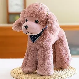 Tickles Cute Standing Poodle Dog Soft Stuffed Plush Animal Toys for Kids Boys & Girls Birthday Gift (Color: Pink Size: 23 cm)-picture-10
