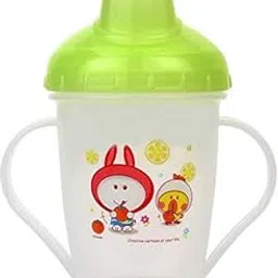 THE LITTLE LOOKERS� Bpa Free Unbreakable Sippy Cup (Sipper Mugs for Kids/Children/Babies/Infants) Soft Spout Infant PP Water/Juice Training Sipper Cup with Handles 200 ml (Green)-picture-11