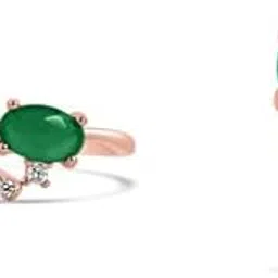 raajraani Pure 925 Sterling Silver Toe Ring for Women | Aahana Toe ring | Rose Gold Finish, Emerald & Zirconia | Gift for Her (2.5 gms)-picture-20