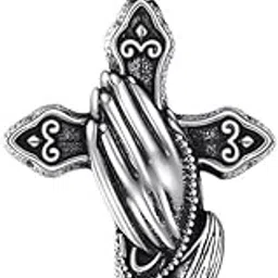 shiv jagdamba Stainless Steel Cross Prayer Men's Religious Gothic Punk Charm Biker Statement Believer Pendant Jewelry Gift Fashion Accessories Creative Gift SilverShivBLR20-picture-28