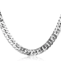peora Silver Plated Stainless Steel Cuban Chain Stylish Fashion Jewellery for Men-picture-34