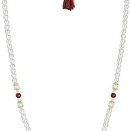 i jewels Single Layered Traditional Gold Plated Dulha Moti Mala with Beads Maharaja Haar/Groom Necklace for Men (MLP38)-picture-19