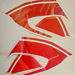 Bajaj Vikrant White Bike Sticker & Decal for Bike (Red) New image 1