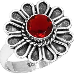 jeweloporium Handmade Genuine 925 Sterling Silver Ring Natural Gemstone Moonstone, Onyx, Amethyst, Pearl Round Boho Jewelry For Women-picture-16