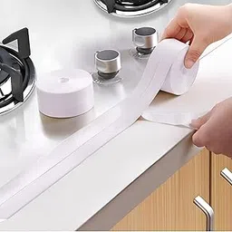 yomith Bath & Kitchen Caulk Tape Sealant Strip, Water proof PVC Self Adhesive Tub and Wall Sealing Sealer, Shower Tile Sealer Adhesive sealant Tape (W - 22 mm x L - 3.2 meter, White Pack of 2)-picture-13