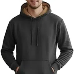 natris Men Full Sleeve Solid Hooded Sweatshirt Grey-picture-28