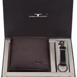 urban forest Weasley Dark Brown Leather Wallet, Keyring & Pen Combo Gift Set for Men-picture-42