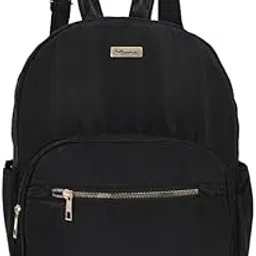 Classic Black Waterproof Backpack, Small 25L Capacity, Lightweight Casual Daypack with Gold Zippers for College, Travel, Work-image-38