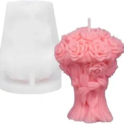 Skytail Silicone Valentine's Day Bouquet Candle Mold Roses Flower Bouquet Mold Scented Candle Wax Melts Home Decor Candles Resin Casting Handmade Couple Gift DIY Candle Making Wedding Decor Mould-picture-23
