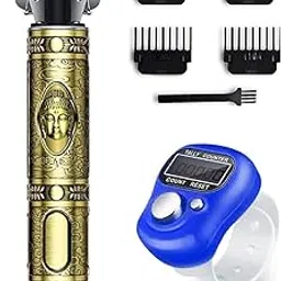 Professional Hair Trimmer For Men –Golden Plastic Body,Cordless,4 Guide Combs,USB Rechargeable,Men'S T9 Golden –Zero Gap Beard & Hair Clipper With Guide Combs & Brush &Telly Counter FREE-picture-38