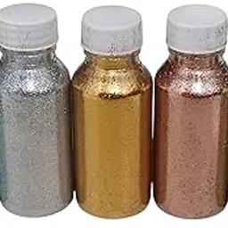 Multi Use Rasin Glitter Powder- Nail Glitter, Craft Glitter, Rasin Art, Body Face Glitter Candle Making Glitter Set of 5 Colour Dhani, Copper, Gold, Rainbow, Surf Packing in 60Ml Bottle-image-1