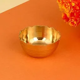 Brass Decorative Bowl, Bhog Katori for Pooja, Deepak, 40 ML Approx, Golden, Pack of 1-picture-28