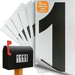 iSYFIX Black Vinyl Numbers 1 (One) Stickers - 6 Pack 3 inch - Premium Decal, White Background & Pre-Spaced for Mailbox, Signs, Window, Door, Cars, Trucks, Home, Business, Address, Indoor & Outdoor-image-31