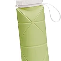 bnf® Collapsible Water Bottle - Lightweight Portable Sports & Cycling Hydration Cup Foldable PP Silicone Green Easy Leak Proof Design, Fits Backpack & Gym Bag 20cm Height-image-13