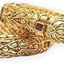 accessher Traditional Gold Plated Studded Stone Textured Handcrafted Bangles | Latest Stylish Traditional Kada Bangles for Women and Girls (Set of 2)-picture-41