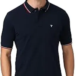van heusen Athleisure Men Solid Cotton Polo T-Shirt with Pocket - Side Slit, Half Sleeve, Regular Fit-picture-15