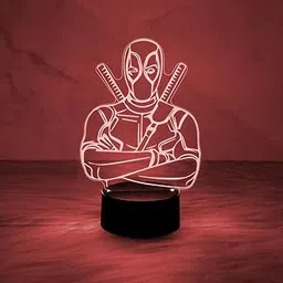 Gift Me Bazar 3D Illusion Marvel Hero Deadpool852 Acrylic Desk Table Night Lamp | Avengers Home Decor Light | Kids Room Decor Lamp | Birthday Gift for Avengers Lover (Multicolored Light)-image-67