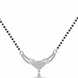 zarkan 925 Hallmark Silver Minimal Mangalsutra | Rhodium plated and authentic | Beautiful gift for her | With certificate of Authenticity-picture-24