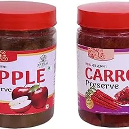 Natraj The Right Choice APPLE & CARROT Murabba 500gm (Pack of 2) = 1kg | Refreshing and Tasty | Immunity BoosterApple Carrot Murabba" is a traditional Indian sweet preserve made by cooking fresh carrots and apples with sugar and aromatic spices like cardamom and saffron. This rich, jam-like treat combines earthy and tangy sweetness, perfect as a dessert or a flavorful condiment with Indian breads.-image-6