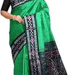 cottonsilk & khanduapata Odisha Sambalpuri Handloom Ikat Women Cotton Saree, Odisha Handloom Handmade Pure Cotton Khandua Saree, Ikkat Orissa Traditional Handloom Saree Without Blouse 430 image 1