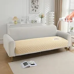 HOKIPO Polyester Blend Waterproof Quilted Mats | Make Your Own Sofa Mat Set | Many Size Options - 1 Pc Length 170cm, Beige (AR-5268-BGE)-image-50